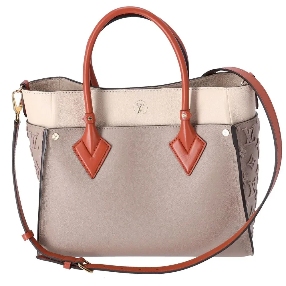 Louis Vuitton On My Side MM Satchel Monogram Tuffetage Galet Leather